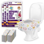 Toilet Seat Covers Disposable Value Pack - 44 Large Waterproof Potty Covers for Toddlers, Kids, and Adults by Mighty Clean Baby - 4 Packs of 11 Covers