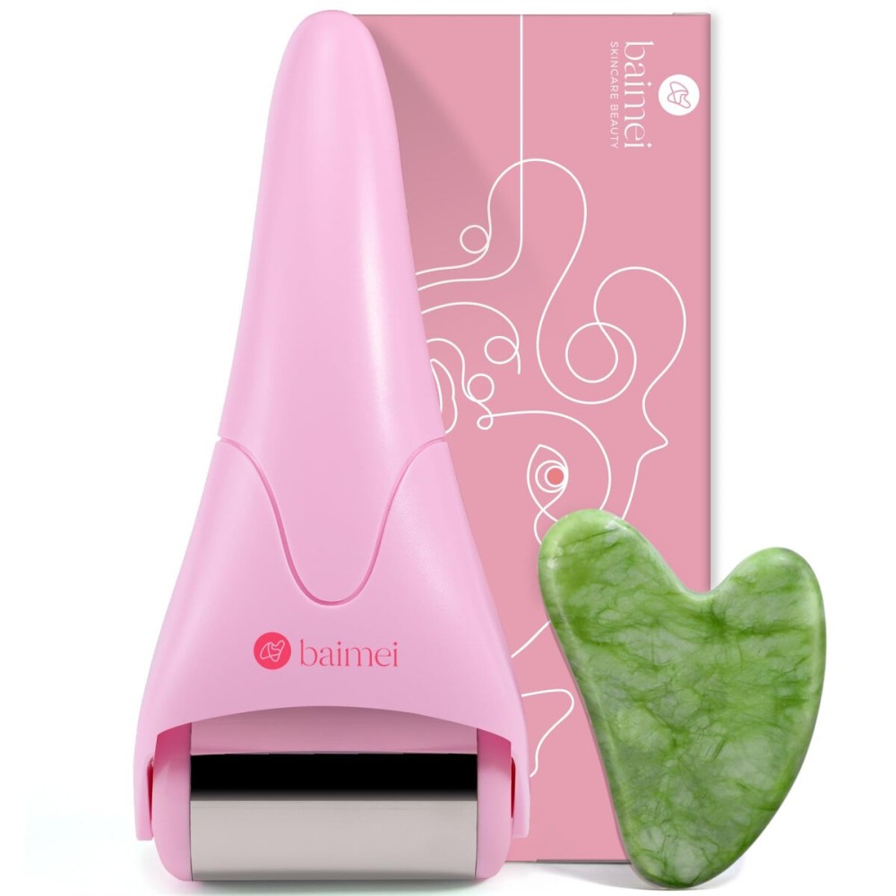BAIMEI IcyMe Stainless Steel Ice Roller for Face & Gua Sha Facial Tools, Soothes Puffiness, Self - Care Gift for Women
