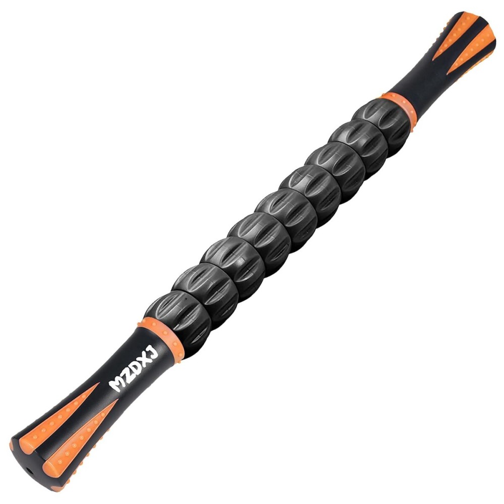 MZDXJ Muscle Roller Stick for Athletes -Roller Massager for Myofascial Pain Relief - Handheld Physical Therapy & Recovery Tool(Orange black-18 inch)