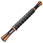 MZDXJ Muscle Roller Stick for Athletes -Roller Massager for Myofascial Pain Relief - Handheld Physical Therapy & Recovery Tool(Orange black-18 inch)