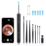 Ear Wax Removal Tool Camera - Ear Cleaner with 1080P HD Camera, Otoscope with Light, Earwax Removal Kit for iPhone, iPad, Android Phones (Dark Grey)