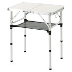 YUFIFAIRY Folding Table Small, 24\'\'L x16\'\'W Camp Aluminum Table with Adjustable Height Legs, Indoor Outdoor Lightweight Portable Folding Aluminum Dining Table for Picnic Camping 2-Feet10/19/27