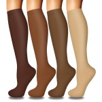 4 Pairs Compression Socks for Women Circulation-Best Support for Nurses,Running,Athletic,Travel L-XL