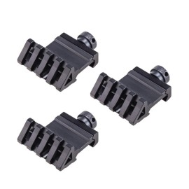 Pinty 45-Degree Offset Angle Rail Mount Picatinny for Flashlights and Rifle Laser Dot Sights, 4 Slots 20mm Weaver Style Tactical, 3PCs