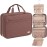 NISHEL Travel Toiletry Bag for women, Portable Hanging Organizer for Family-Sized Shampoo, Conditioner, Brushes Set, Makeup Accessories, Extra Large Size, Rosewood-Pink