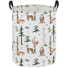 Sanjiaofen Kids Laundry Hamper,Animal Laundry Basket Collapsible Woodland Storage Baskets for Home Decor,Office,Home Organizer,(Woodland animal