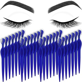 Mudder 28 Pcs Eyebrow Razor Knife Shaver Trimmer Shaver Multipurpose Exfoliating Tool Facial Hair Removal for Women Valentine Gift Giving(Royal Blue)