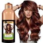 HERBBY Hair Color Shampoo for Gray Hair Coverage&Color Transform with 9 Herbal Extracts -Long Lasting(6-8 Weeks),Shiny,Evenly Colored,Instant Hair Dye Shampoo&Conditioner,500 Ml (AUBURN BROWN COLOR)