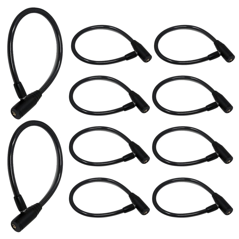 Urban August Child-Proof Refrigerator Lock for Kids & Adults - Lock for French Door Fridge and Cabinet (Regular, Black, 10 Pack Keyed Alike)