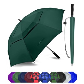 Baraida Golf Umbrella Large 62/68/72 Inch, Extra Large Oversize Double Canopy Vented Windproof Waterproof Umbrella, Automatic Open Golf Umbrella for Men and Women and Family.(72 Inch,Green)