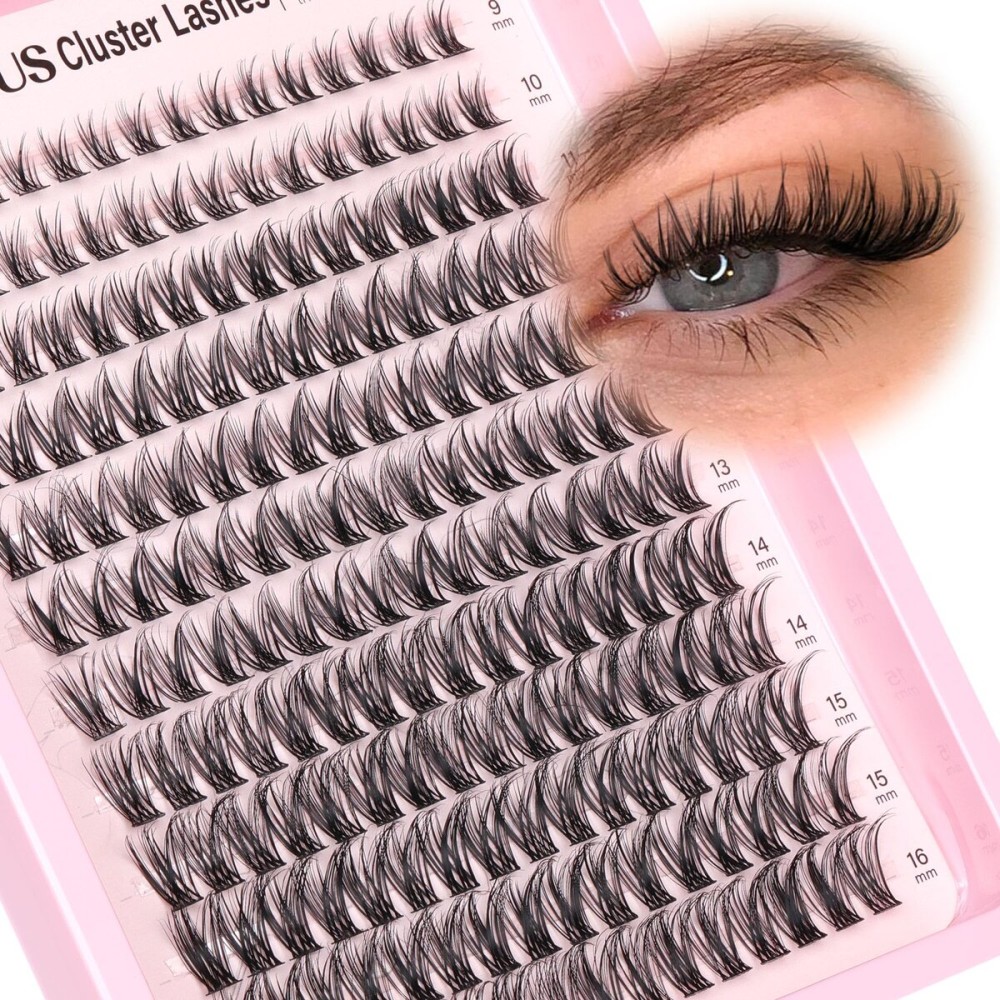 Wispy Lash Clusters Natural Fluffy Cluster Eyelash Extensions 168Pcs Waterproof Individual Lash Extensions10-16mm Eyelashes Clusters for DIY by Goddvenus CC Curve