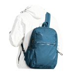 SEAFEW Large Blue Sling Crossbody Bag for Men Women, Convertible Backpack Shoulder Daypack, Waterproof One Strap Fanny Back Pack for Casual Travel Hiking Sport Gym with USB Charger Port