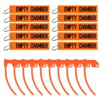 Pridefend Chamber Safety Flag with Reflective Light Bright Yellow Tags for Rifle Handgun Shotgun - Universal Gun Accessories (10 Packs, Reflective Orange)