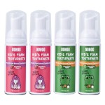 NOHOO Fluoride Free Foam Toothpaste Kids Fruit Flavour,Natural Training Toothpaste for Baby Toddler Children Oral Cleaning and Cavity Protection(2 Strawberry + 2 Watermelon)