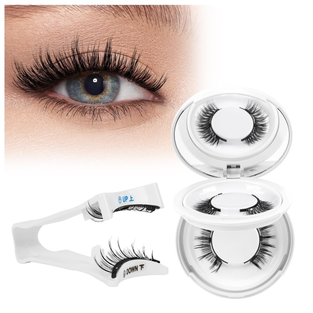 Higu clace Magnetic-Eyelashes with Applicator 2 Pairs Magnetic-Lashes Natural Look Wispy Magnet Lashes Easy to Wear and RemoveDJCX-C+F