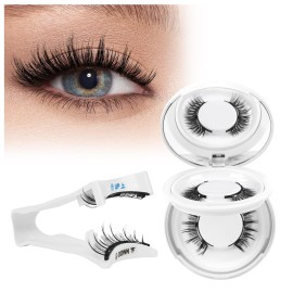 Higu clace Magnetic-Eyelashes with Applicator 2 Pairs Magnetic-Lashes Natural Look Wispy Magnet Lashes Easy to Wear and RemoveDJCX-C+F