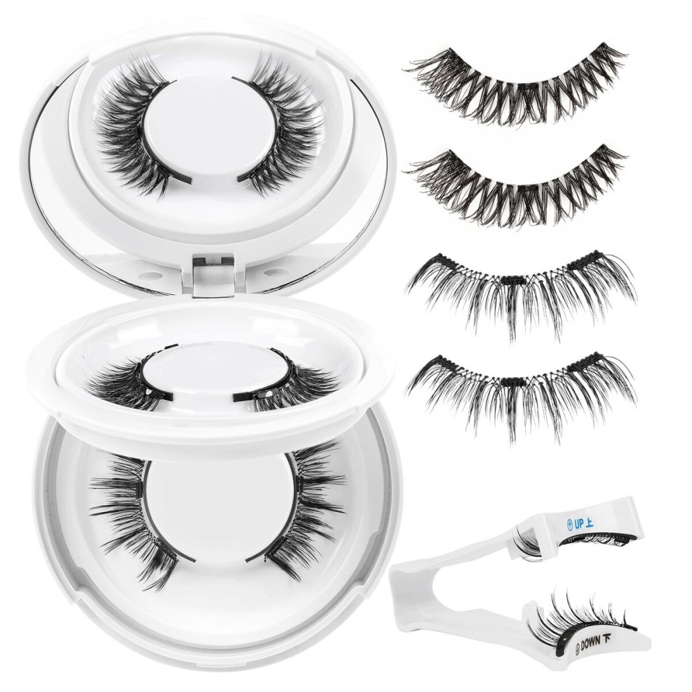 Higu clace Magnetic-Eyelashes with Applicator 2 Pairs Magnetic-Lashes Natural Look Wispy Magnet Lashes Easy to Wear and RemoveDJCX-C+N
