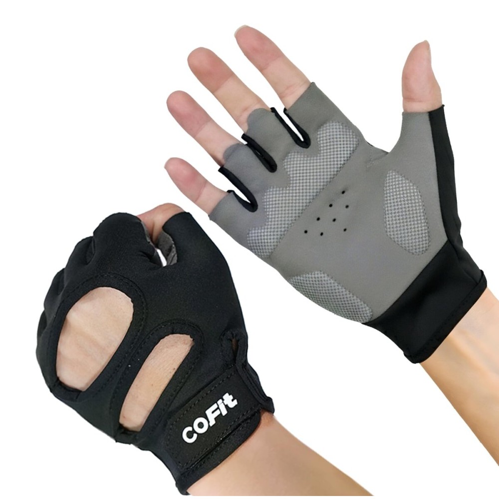 COFIT Gym Gloves for Men and Women, Breathable Anti-Slip Workout Gloves with Wrist Support, Palm Protection for Fitness, Exercise & Training- Black M