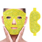 ZNCUETD Face Eye Mask Ice Pack for Reducing Puffiness, Bags Under Eyes, Puffy Dark Circles, Migraine,Hot/Cold Pack with Soft Plush Backing (Lemon Yellow)