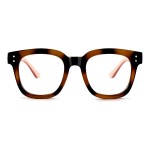 Madison Avenue Oversized Blue Light Blocking Glasses for Women Fashion Blue Light Blockers Anti Eyestrain & UV Protection Computer Eyeglasses (Brown Demi Pink)