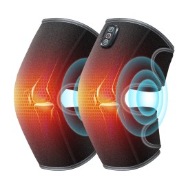 COMFIER Christmas Gifts for Dad, Men, Heated Knee Massager with Vibration, FSA Eligible HSA, Graphene Heating Knee Wrap with 5 Modes, Adjustable for Larger Legs, Home or Post-Workout Comfort