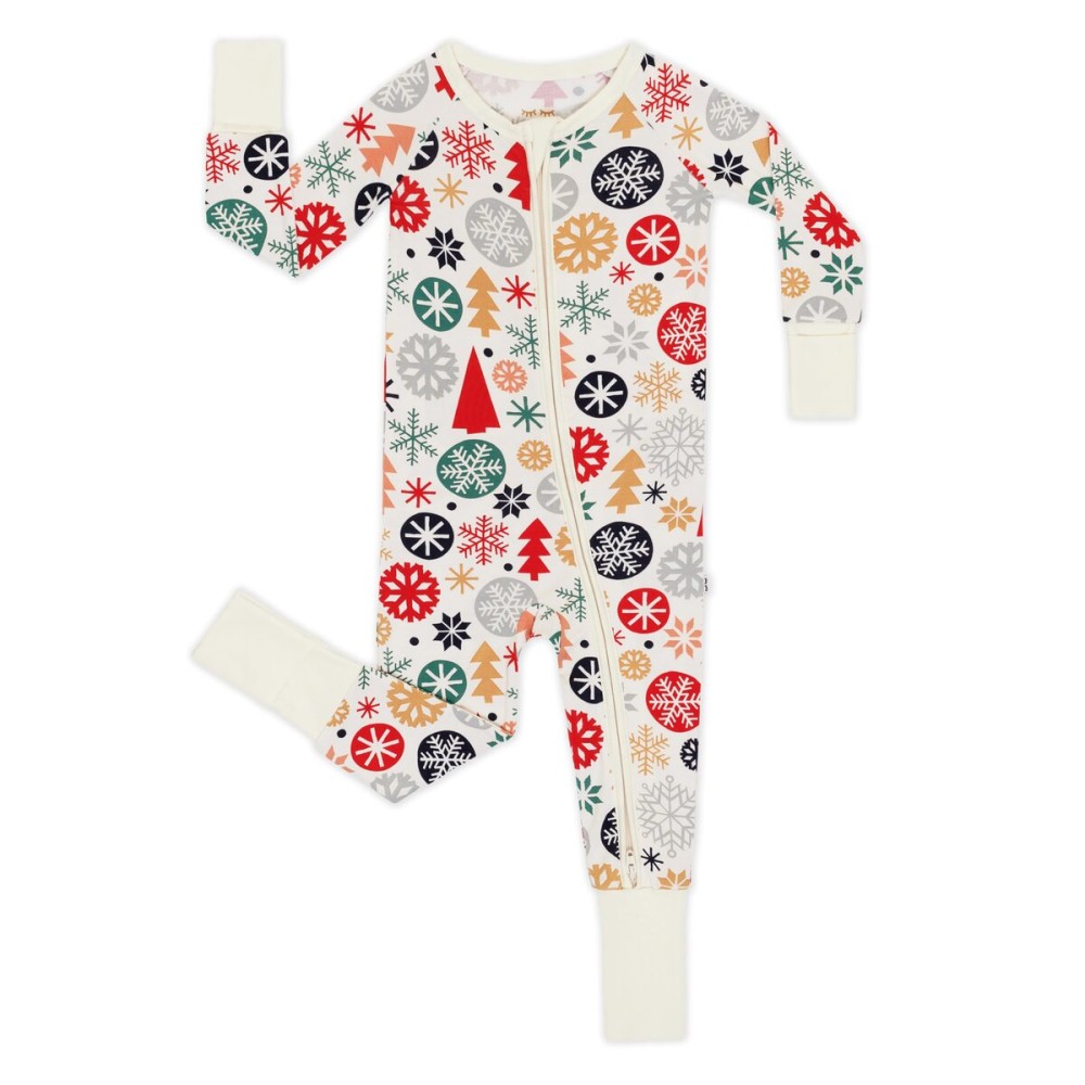 Little Sleepies Christmas Pajamas for Baby Boys & Girls, Viscose from Bamboo Newborn Pajamas, Family Matching Christmas PJs, Modern & Merry, Preemie