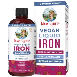 Iron Supplement for Women Men & Kids | Liquid Iron Supplement for Women Men & Kids | Iron for Healthy Blood & Oxygen | Ages 4 & Up | Sugar Free | Vegan | Non-GMO | Gluten Free | 16 Fl Oz