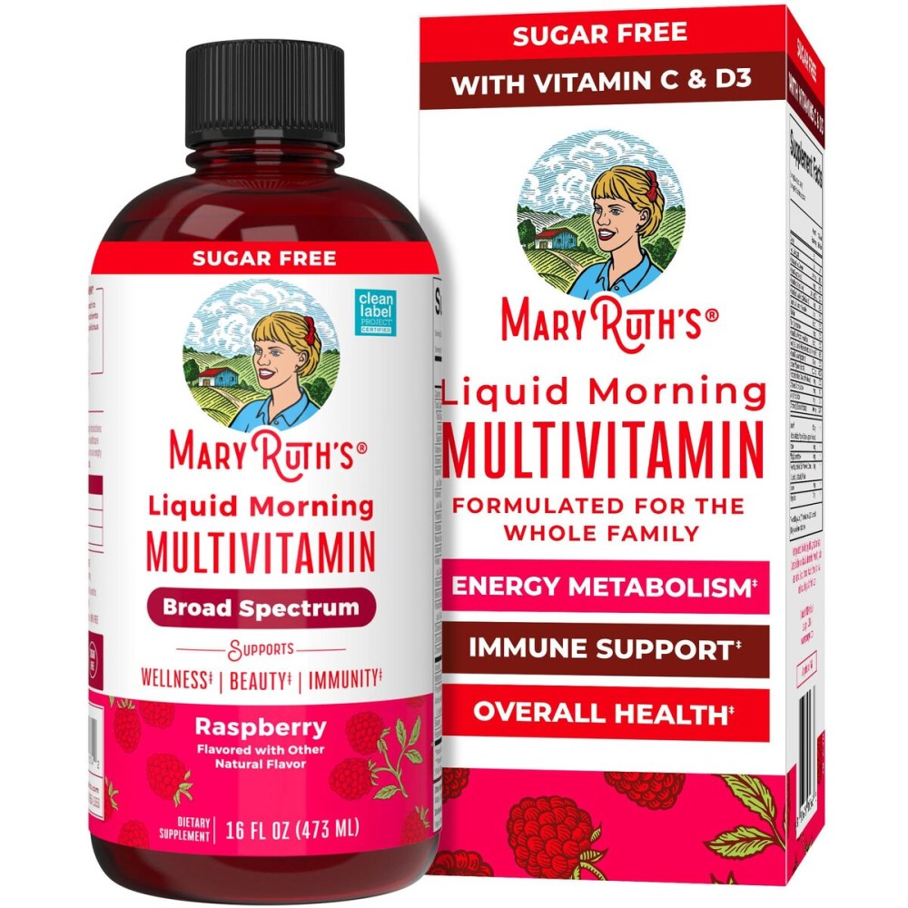 Multivitamin for Women, Men & Kids by MaryRuth\'s | Liquid Morning Multivitamin | Vitamin A C D E B6 B12 Biotin Zinc | Beauty | Vegan | Non-GMO | Gluten Free | 16 Fl Oz