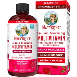 Multivitamin for Women, Men & Kids by MaryRuth\'s | Liquid Morning Multivitamin | Vitamin A C D E B6 B12 Biotin Zinc | Beauty | Vegan | Non-GMO | Gluten Free | 16 Fl Oz