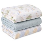 Muslin Swaddle Blankets for Newborn, 3 Pack Breathable Soft Receiving Blanket, Large 38 x 40 inches Swaddle Wrap Burping Clothes Diapers, Essentials Infant Shower Items, Toddler Gift (Cute Country)