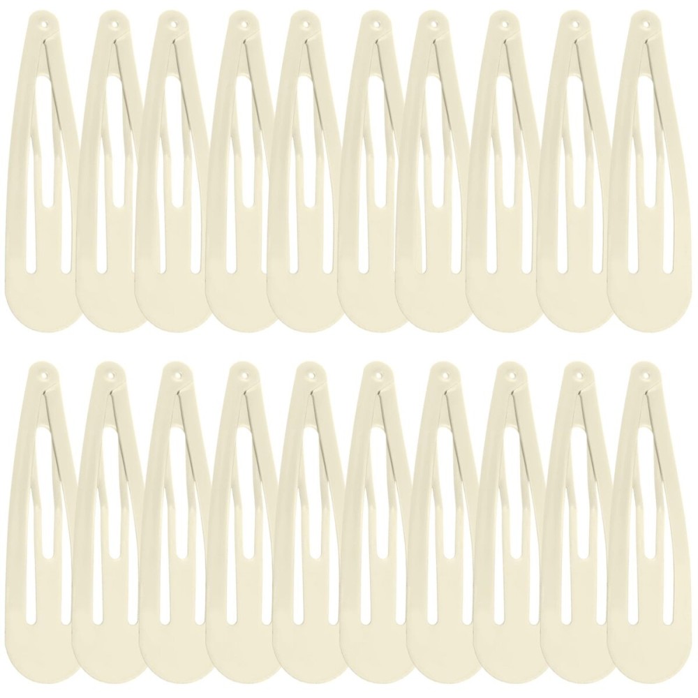 WILLBOND 30 Pieces 3.1 Inch Large Metal Snap Hair Clips Nonslip Barrettes Women Hair Accessories (White)