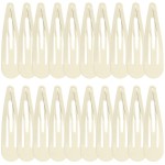 WILLBOND 30 Pieces 3.1 Inch Large Metal Snap Hair Clips Nonslip Barrettes Women Hair Accessories (White)