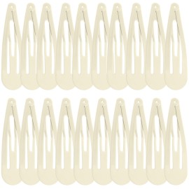 WILLBOND 30 Pieces 3.1 Inch Large Metal Snap Hair Clips Nonslip Barrettes Women Hair Accessories (White)