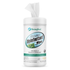Benefect Botanical Disinfecting Wipes - (170 Wipe Count) Natural, No Residue - Antibacterial Disinfectant, Multi-Surface Cleaning and Sanitizing Wipes