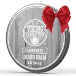 Viking Revolution Unscented Beard Balm for Men - Beard Butter with Argan Oil and Jojoba Oil Softener and Moisturizer Styling Balm - Gifts for Men with Beeswax and Shea Butter (1 Pack, 2oz)