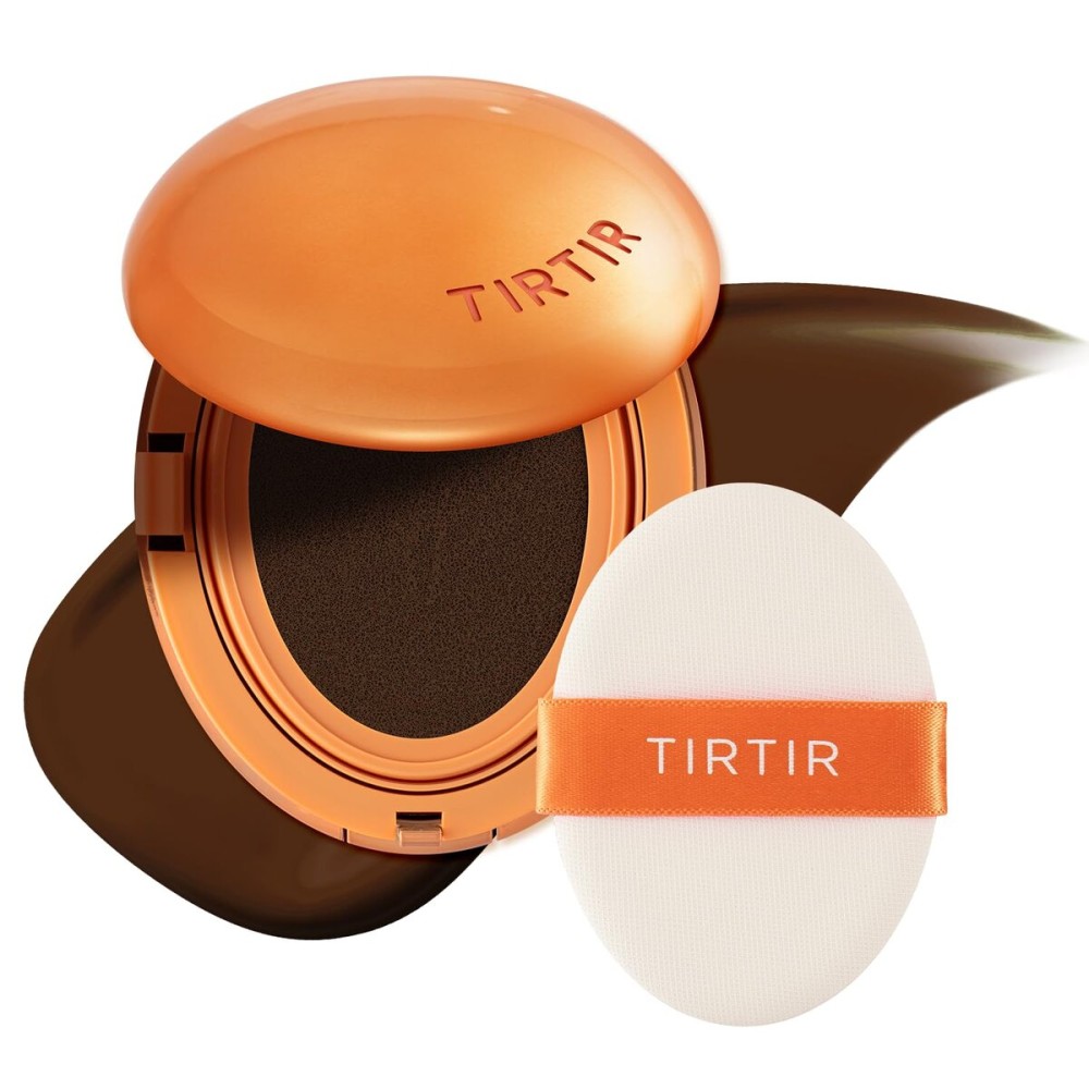 [*Mini Size*] TIRTIR Mask Fit Ai Filter Cushion Foundation | AI-Like Semi-Matte Finish - Up to 72-Hour Medium to Full Coverage Korean BB Cushion Make up Beauty, 51N Fudge, 0.15 Fl Oz