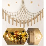 Stuffed Animal Hammock Corner Storage with LED Light - Toy Hammock Large Plushie Net - Stuffed Animal Holder Hanging Organizer - Teddy Bear Hammocks Room Decorations Preppy Toddler Kids Room Decor