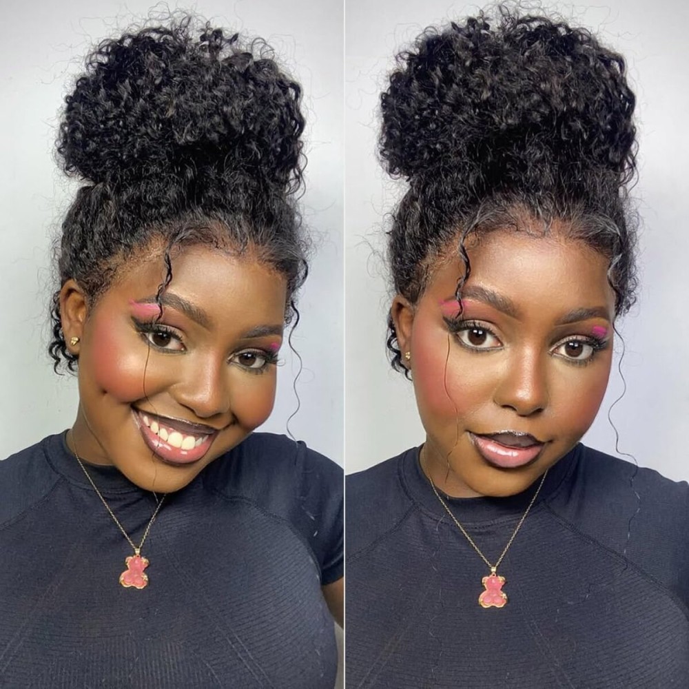 Healthair Water Wave Invisible 360 Lace Front Wigs Human Hair 4C Edge Hidden Strap Pre Cut Lace Pre Bleached Knots Glueless 360 HD Full Lace Wigs for Women (18inch)