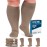 Doctor\'s Select 3 Pairs Plus Size Compression Socks Wide Calf - Up to 6XL | 20-30 mmHg Compression Socks for Women Wide Calf | Tan-6XL