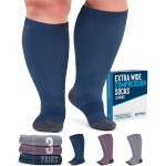 Doctor\'s Select 3 Pairs Plus Size Compression Socks Wide Calf - Up to 6XL | 20-30 mmHg Compression Socks for Women Wide Calf | Gray, Light Blue, Rose Gry/LghtBlu/Rse-4XL