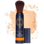 Brush On Block New Formula SPF 30 Mineral Powder Sunscreen, Touch of Tan, Refillable, Broad Spectrum, Water Resistant Face Protection, For All Skin Types, Subtle Hint of Color, Reef Friendly