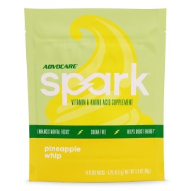 AdvoCare Spark - Energy Drink Mix - Vitamin & Amino Acid Supplement - Supports Energy & Focus - Portable Immune Support - Sugar-Free - Pineapple Whip, 14 Stick Packs (3.5 oz)