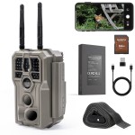 GardePro E8 2.0 Pro WiFi Trail Camera 4K with 64GB SD Card & 7800mAh Battery, Dual Antennas, Night Vision, App Control, Waterproof Game Camera for Wildlife or Property