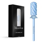 MelodySusie Safety Nail Drill Bits, 3/32\'\' Smooth Round Top Large Barrel Carbide Bits, Suitable for Manicure Pedicure Cuticle Gel Polishing, Beginners Bits, Light Blue, Series Bit-S, 4XC