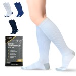Copper Compression Socks for Men & Women (15-20 mmHg) - Knee High Support Stockings for Nurses, Travel, Pregnancy, Running, Flight & Everyday Wear - White - 2X-Large 1 Pair