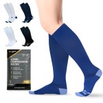Copper Compression Socks for Men & Women (15-20 mmHg) - Knee High Support Stockings for Nurses, Travel, Pregnancy, Running, Flight & Everyday Wear - Blue - 2X-Large 1 Pair