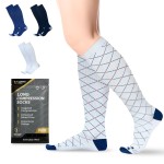 Copper Compression Socks for Men & Women (15-20 mmHg) - Knee High Support Stockings for Nurses, Travel, Pregnancy, Running, Flight & Everyday Wear - Pinst - X-Large 1 Pair