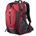 FENGDONG 40L Waterproof Lightweight Hiking,Camping,Travel Backpack for Men Women Red