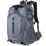 FENGDONG 40L Waterproof Lightweight Hiking,Camping,Travel Backpack for Men Women Gray
