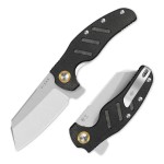 Kizer C01C XL Sheepdog Pocket Knife, 3.9 14C28N Sheepsfoot Blade EDC Folding Knife with Black Burlap Norplex UltreX Micarta Handle, Liner Lock, Flipper, Camping Knives for Men Women, V5488M2